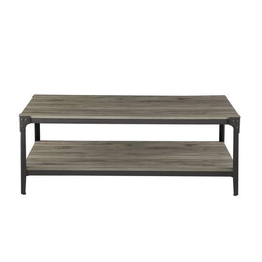 Walker Edison 48" Slate Gray Angle Iron Coffee Table